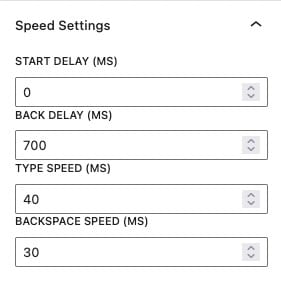 Speed Settings