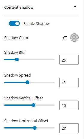 Split Content Content Shadow Settings