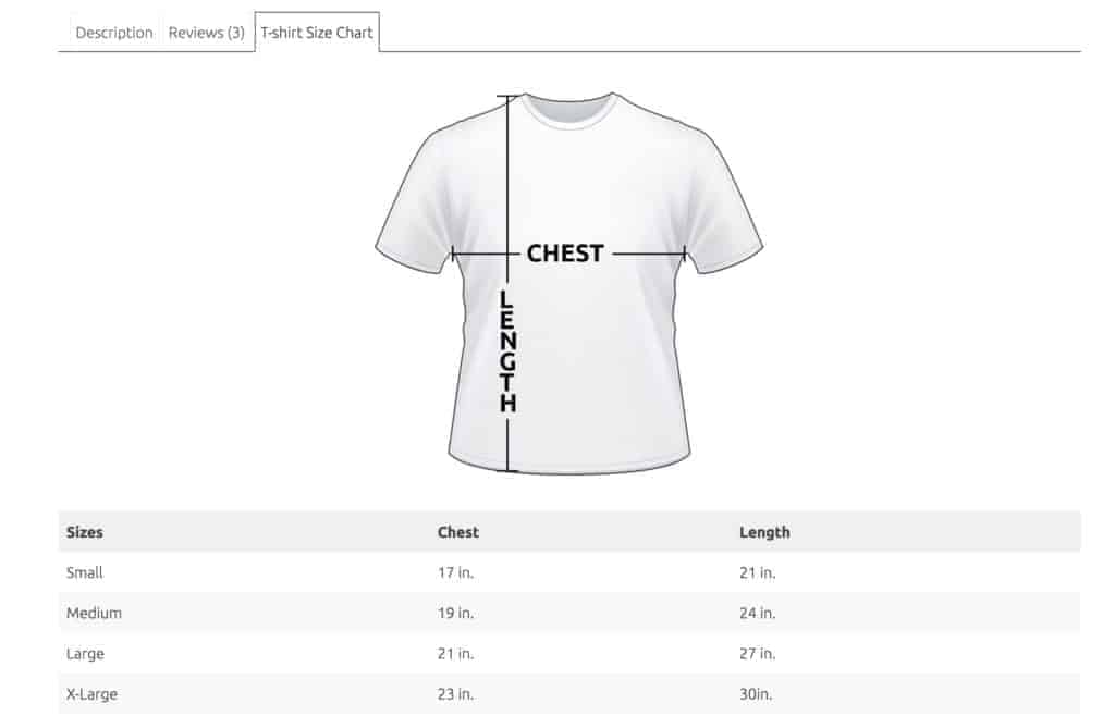 Kadence Shop Kit: Size Charts - Kadence WP Documentation