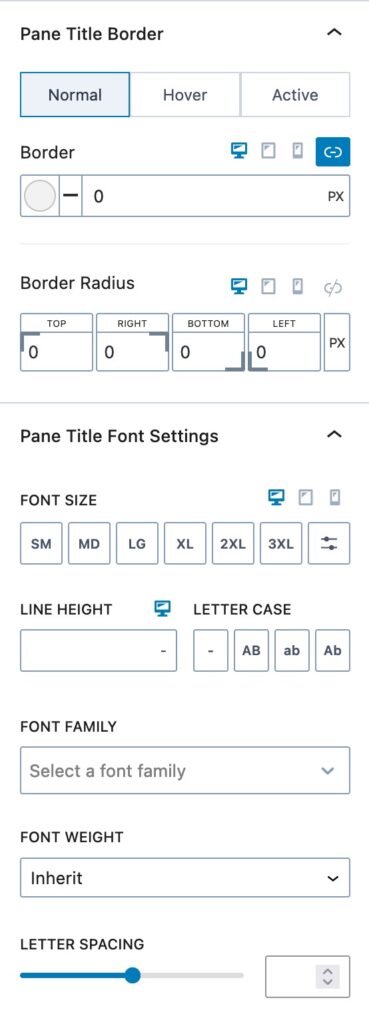 Accordion Style Settings B