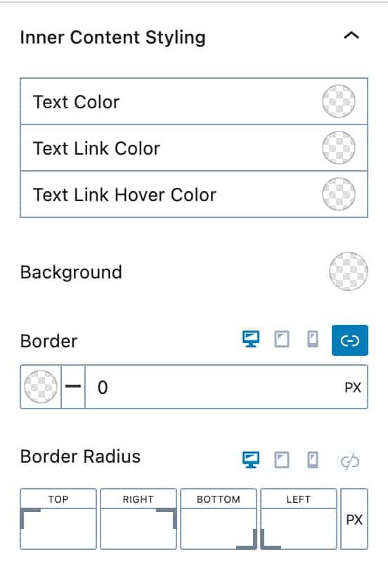 Accordion Style Settings C