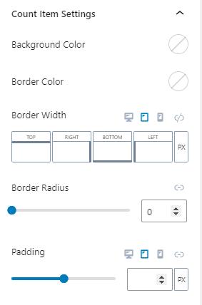 Count Item Settings