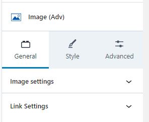 Advanced Image General Settings