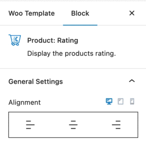 Product: Rating general block setting