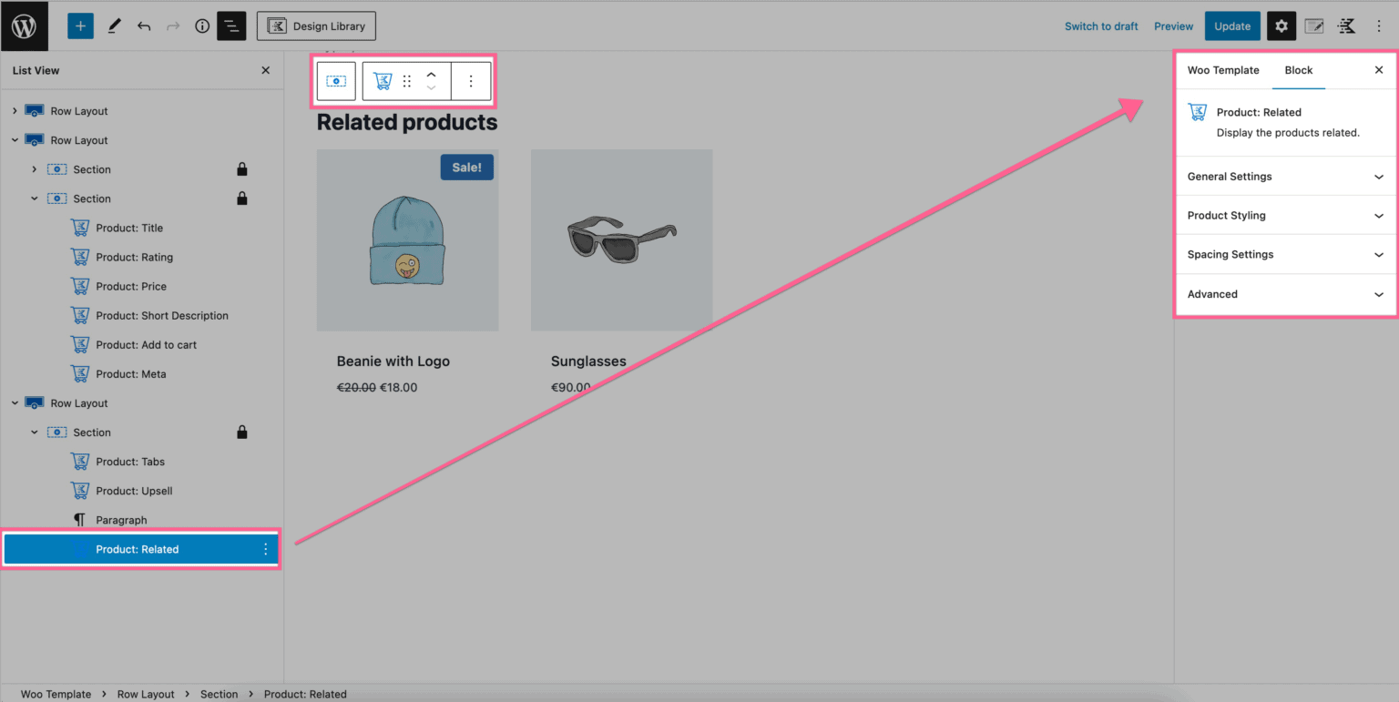 Woo Template Block Product Related Kadence WP Documentation