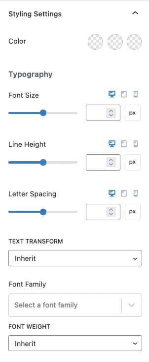 Product Short Description Styling Settings