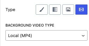 Background Video Type