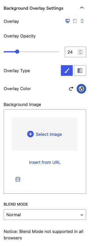 Background Overlay Settings