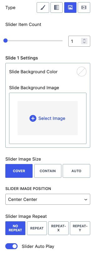 Slider Background Settings A