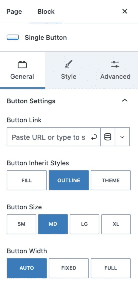 Single Button General Settings