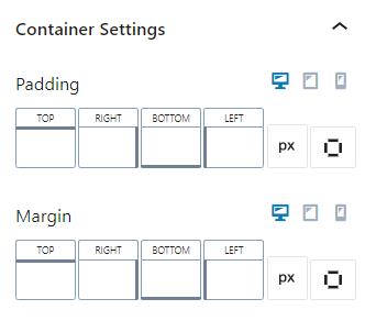 Dynamic List Container Settings