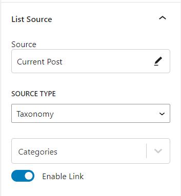 Dynamic List Source Settings