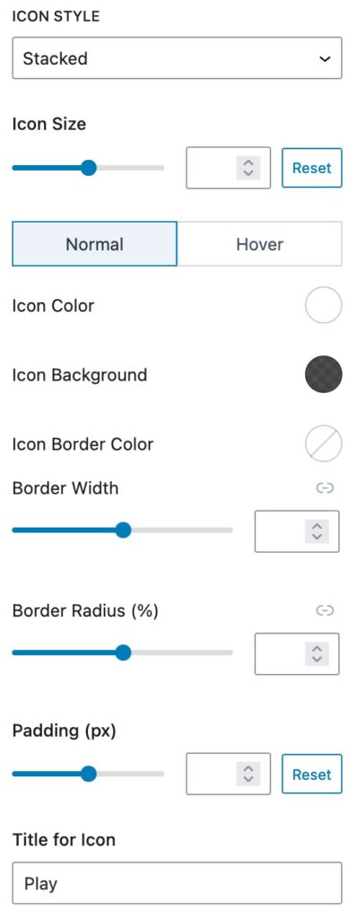 Stacked Block Settings