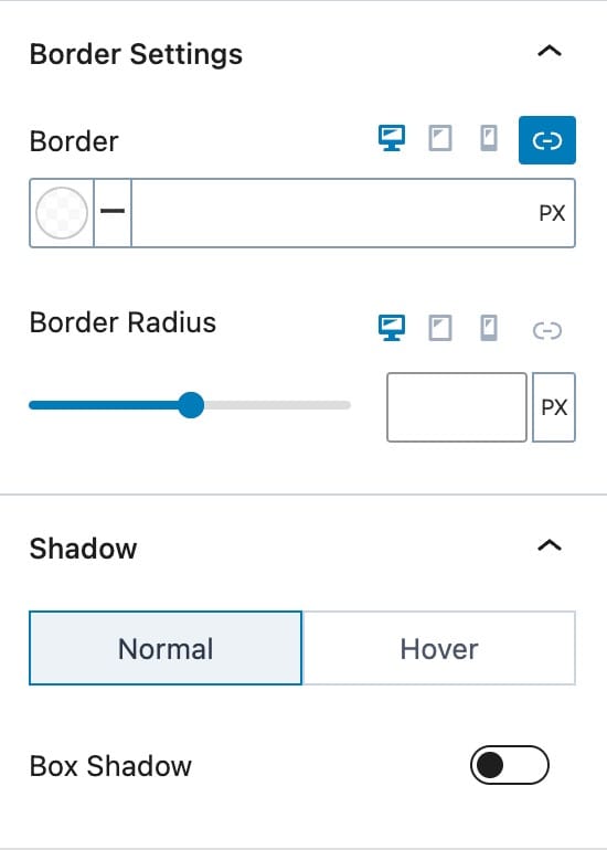 Video Popup Border settings