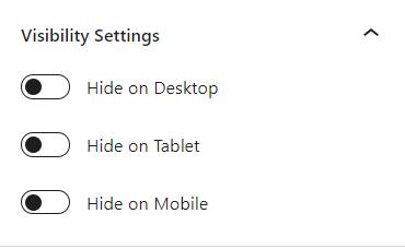 Section Block Visibility Settings