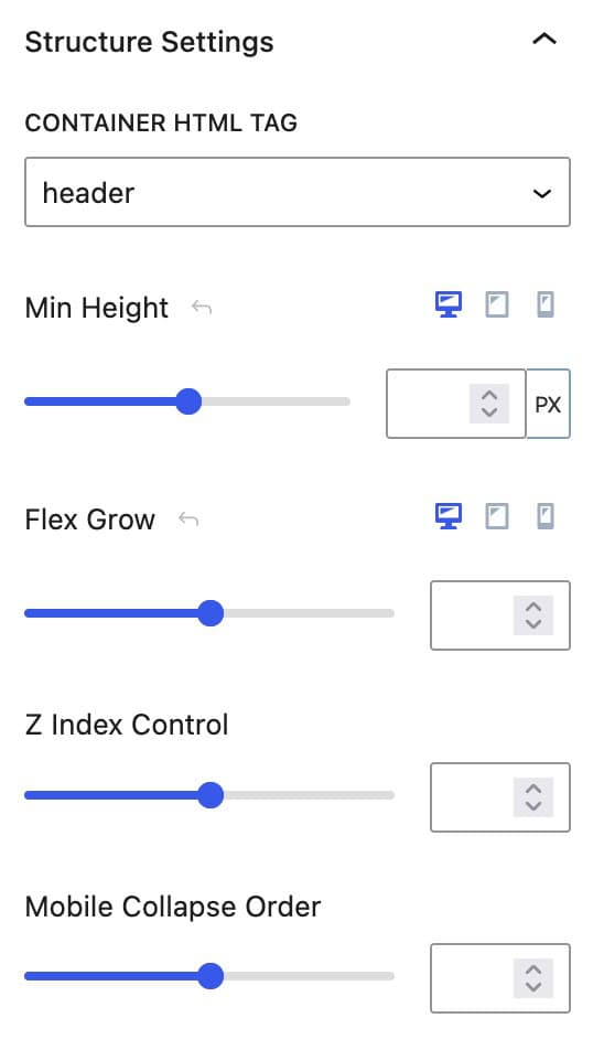 Structure Settings