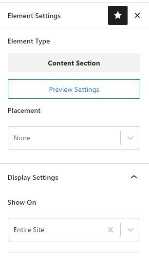 element settings for a special carousel