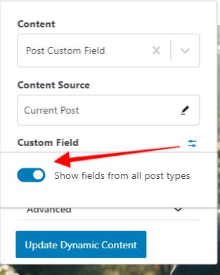 show fields from all post types