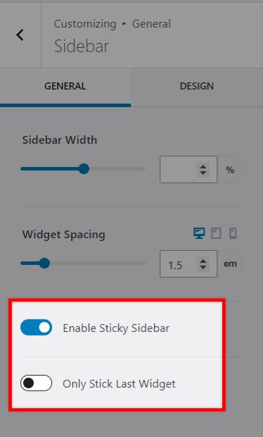 Sticky Sidebars - Kadence WP Documentation