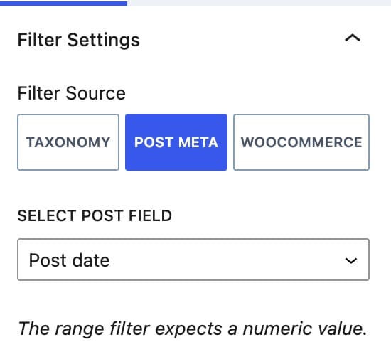 Filter Range General Settings B