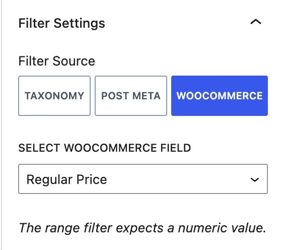 Filter Range General Settings C