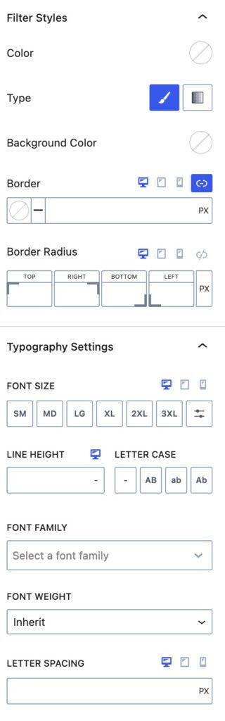 Filter Styles