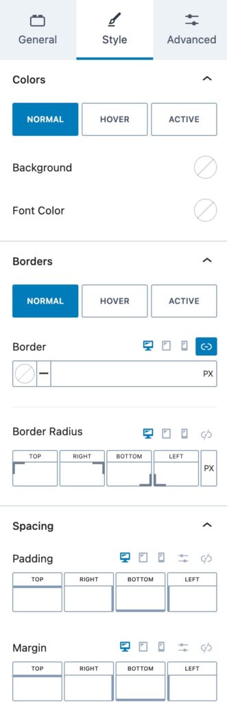 Pagination Style Settings A