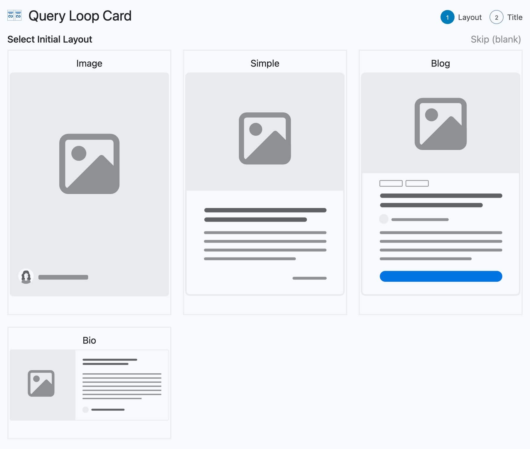 Select a Query Loop Card