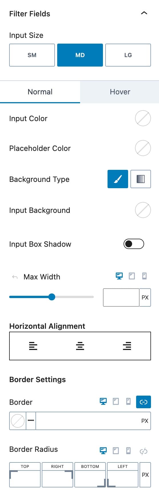 Query Loop Style Settings