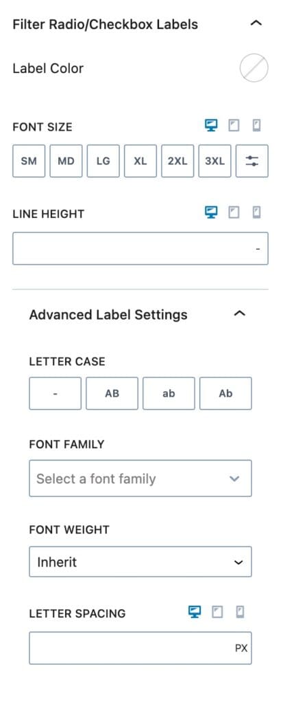 Query Loop Style Settings D