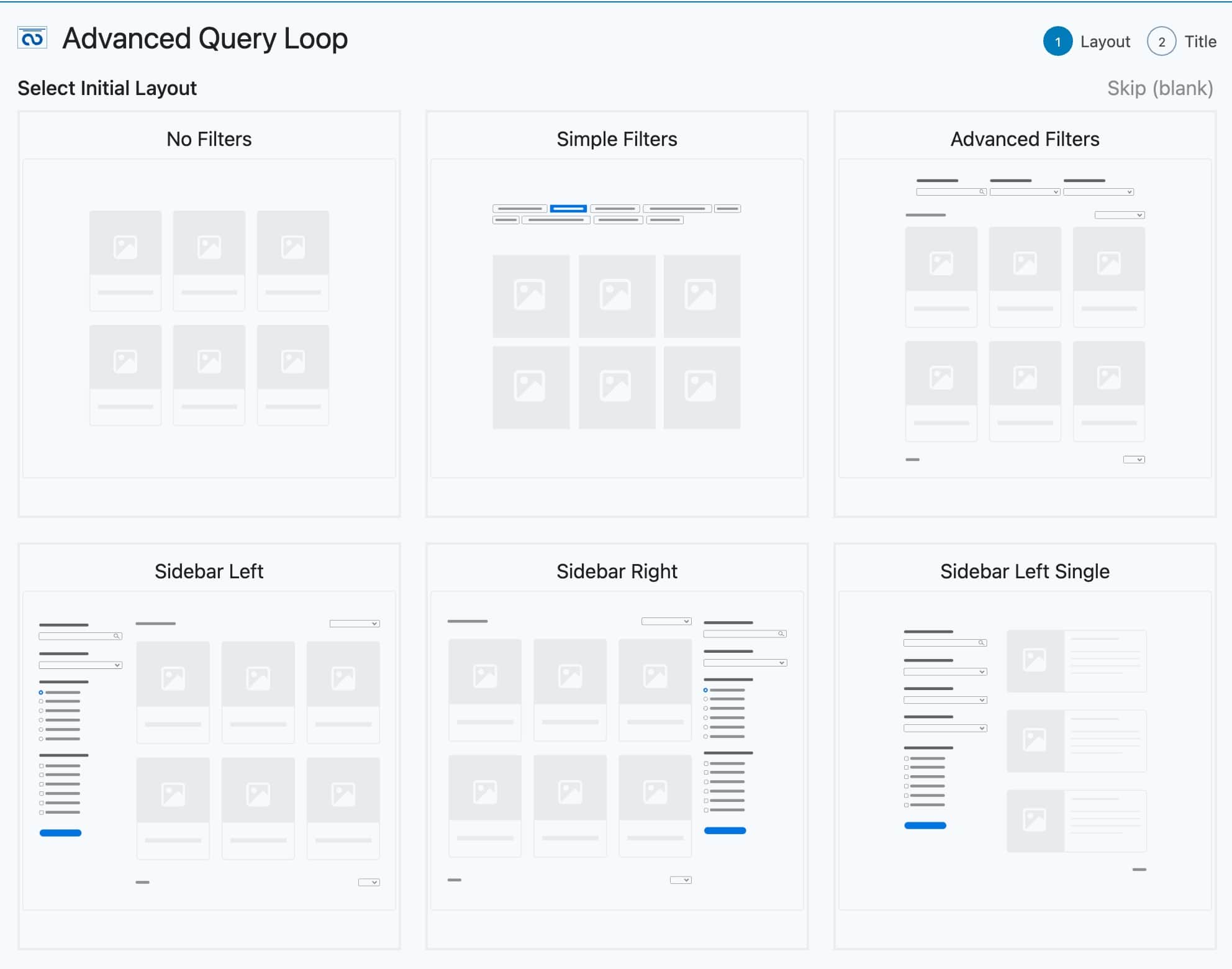 Select a Query Loop Style