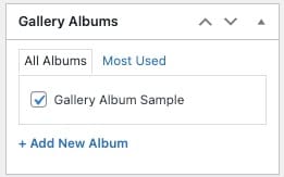 Gallery Albums Settings