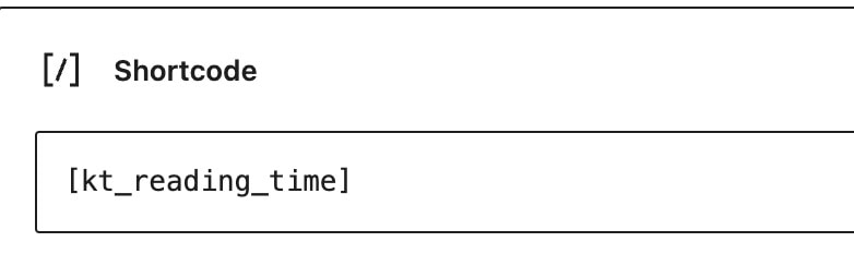 Kadence Reading Time Shortcode
