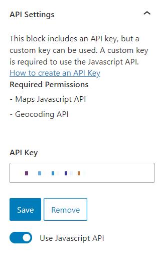 Enable API key for Kadence Google Maps block