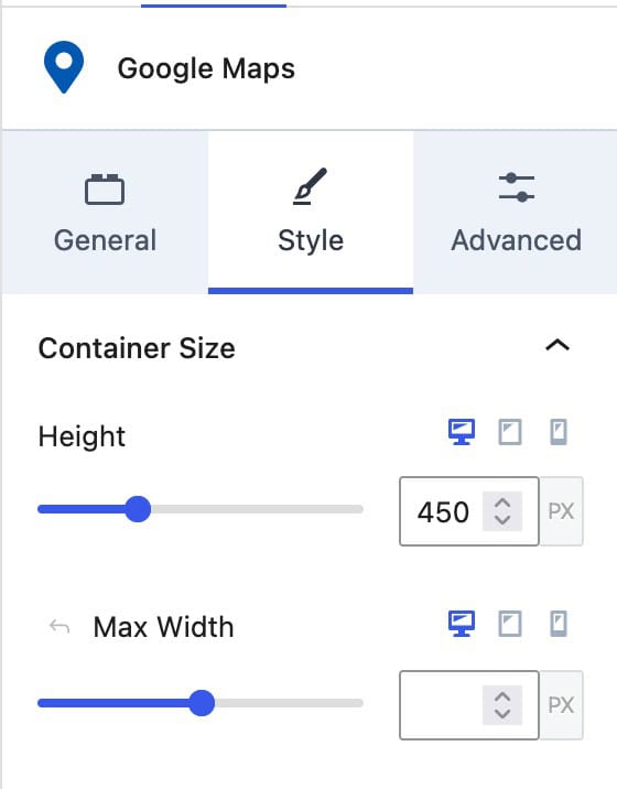 Maps Style Settings