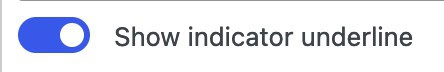 Show Indicator Underline