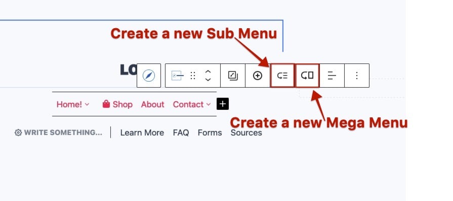 Creating Sub Menus