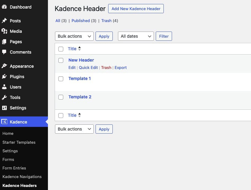 Managing Headers