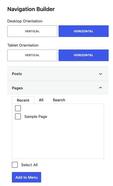 Navigation Builder Settings A