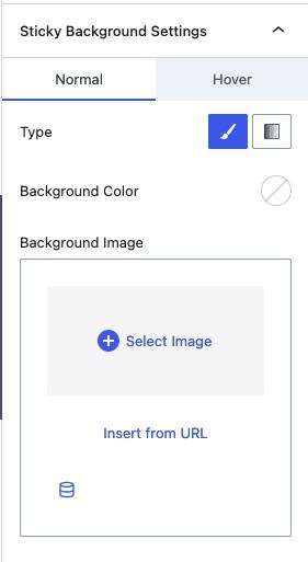 Sticky Background Settings