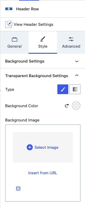 Transparent Background Settings a