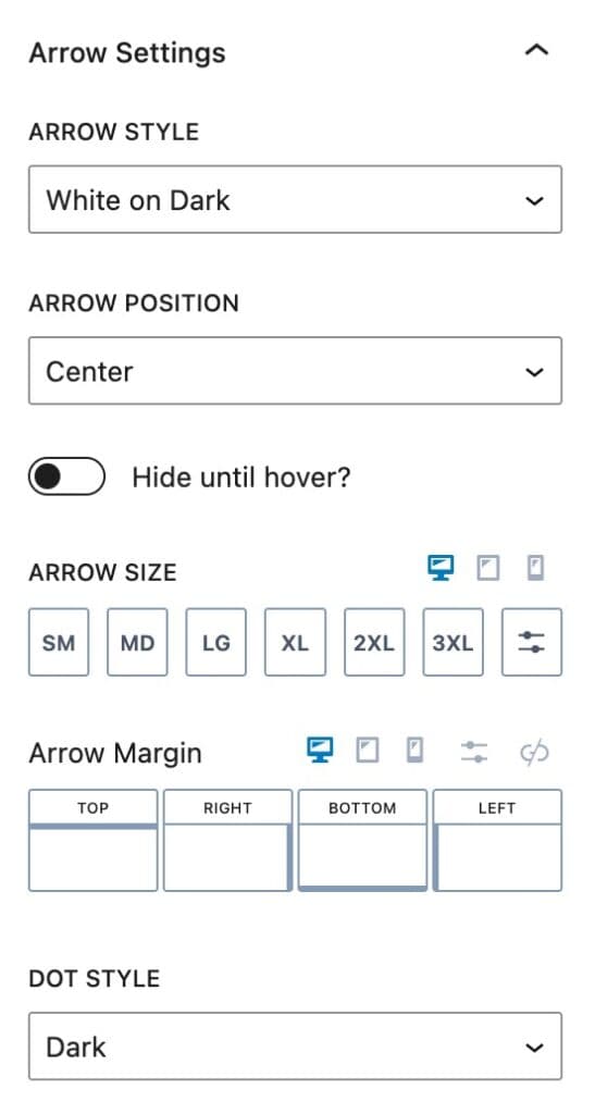 Arrow Settings