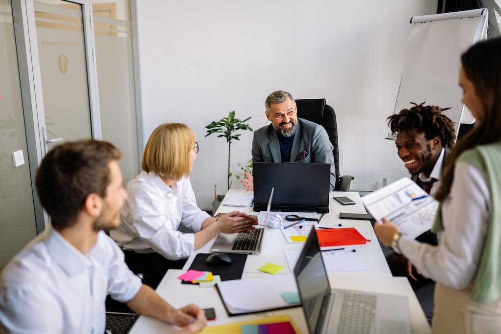 Office Working Smiling on Meeting