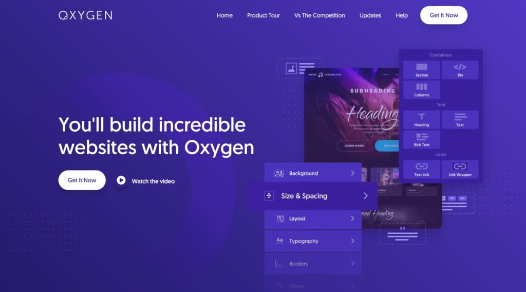 Oxygen home page