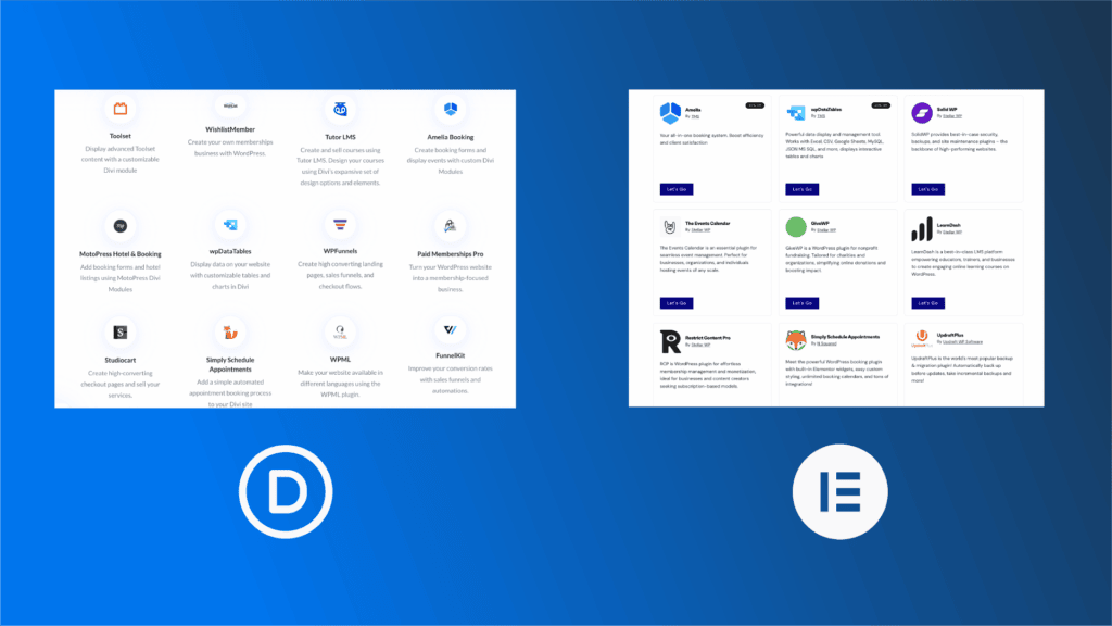 Divi vs. Elementor third-party add-ons