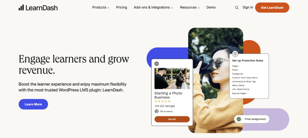 LearnDash website home page