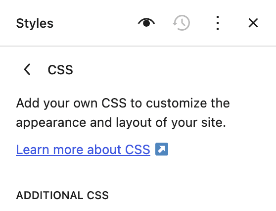 Additional CSS