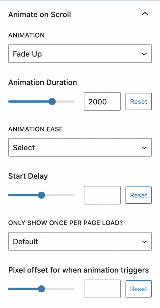 Kadence Blocks Animate on Scroll